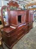 Wooden Antique Dresser w/Closet Storage