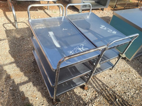 Lot w/Stainless Steel Push Carts