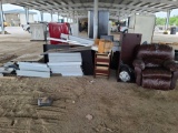 Lot w/Shelving, Chairs, Sofa & Misc Items