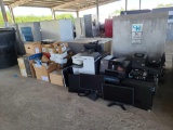 Lot w/Group of Electronics, Laptops, CPU Tower, Printers, Microwave, Monitors, Supplies, Etc.