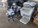 Lot w/3 Office Chairs, Printers, Supplies, Motorola Base Chargers, Keyboards, Laptop Bag, Etc.