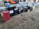 Lot w/Electronics - Laptops, CPU's, Monitors, Small File Cabinet, Coffee Pot, Routers, Red Trashcan