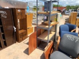 Lot w/File Cabinet, Metal Shelf & Chairs