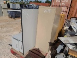 Lot w/Teachers Desks, File Cabinet & Shelves