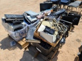 Lot w/Monitors, Misc. Wires & Misc. Electronics Items