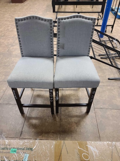 (2) Gray Fabric Chairs