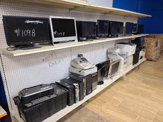 Lot w/Computer Monitors, Printers, Cash Register