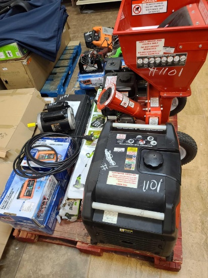lot w/Wood Chipper, Motor/Pump & Misc Items