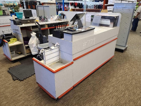 Register Counter Desk Station with Contents