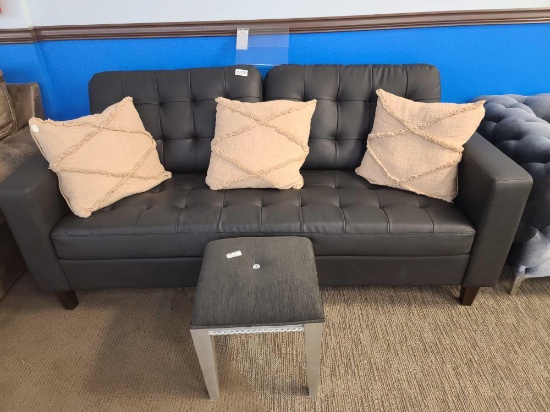 Mayview Upholstered Square Arm Sofa & Verne Vanity Stool