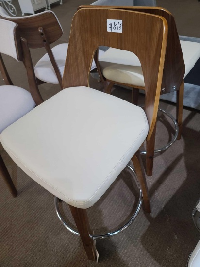 (2) White Bar Stools
