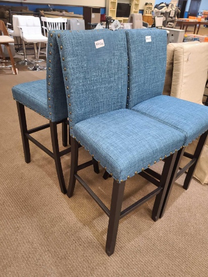 (4) Blue Fabric Chairs