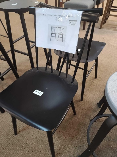 (2) Becket Metal X Back DIning Chair Black