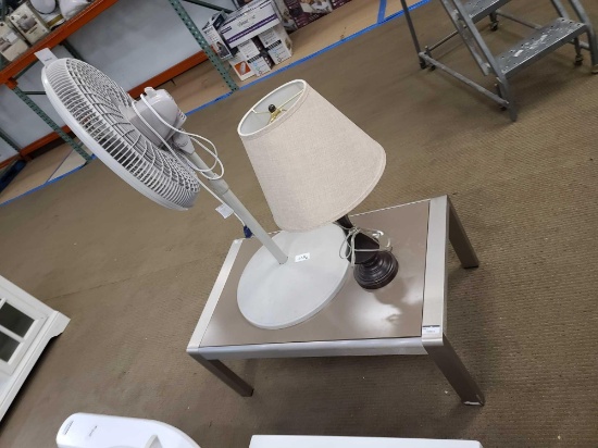 Metal Table w/Fan & Lamp