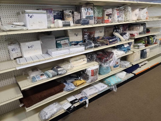 Lot w/Comforters, Blankets & Rugs(Rack Not Included)