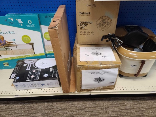 Lot w/medical Mattress, Mirror, Foot SPa & Bed Rail(Rack Not Included)