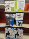 Crock Pot Slow Cooker, Presto Food Dehydrator, Aroma Rice Cooker, 2 Power XL Self Cleaning Juicers,