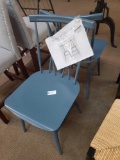 (2) Becket Metal X Back Dining Chair Teal