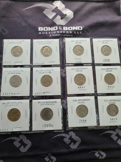 Lot w/Brilliant Uncirculated Jefferson Nickel & Old Jefferson Nickel