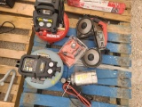 Lot w/(2) 3gal Air Compressors, Bauer Band Saw Kit, Pump & Small Bauer Heavy Duty Drill