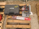 Lot w/Bauer Black Toolbox, Table Saw & Liquid Transfer Pump