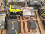 Lot w/Bauer Toolbox, Chicago Electric Box, 7'' Portable Wet Cutting Tile Saw & Ryobi Electric