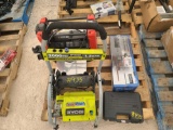 Lot w/Ryobi Electric Pressure Washer, Black Toolbox, Mini Tire Changer & Predator 3500 Inverter