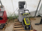 Lot w/Fortress Air Compressor & Ryobi Electric Pressure Washer