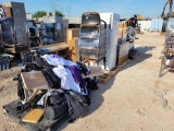 Lot w/ Fridge, Teacher's Desks, Student's Desks, Chairs & School Shirts & Jerseys