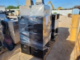 Lot w/ File Cabinets, Metal Book Shelves, 2 Magnavox TVs & Teacher Desk