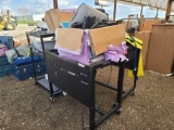 Lot w/Projector, Microwave, Rolling Cart, Keyboard & Misc. Electronic Items