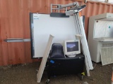 Lot w/SmartBoard, Projector Screens, Ceiling Lights, Rolling Cart & (2) Computers