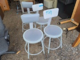 Lot w/(4) Bar Stools & Grey Chair