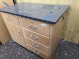 Black Table Top Table w/Cabinets