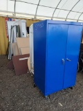 Lot w/Blue File Cabinet, Peg Boards & Misc ITems