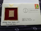 Lot w/ Holiday Music Maker 2003 Santa w/Drum Stamp & 1976 Bicentennial First Day Cover Coin