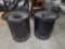 (2) Black Trash Bins