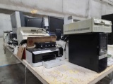 Lot w/Printers, Monitors, Misc Wires, CPU Tower & Tv w/Dvd & VCR Player