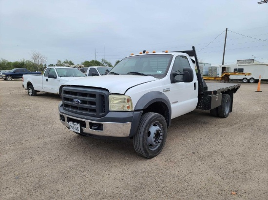 2007 Ford F-550 Dually Flatbed Truck, VIN # 1FDAF56P07EA87122