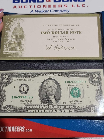 Authentic Uncirculated Two Dollar Note