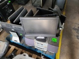 (8) HP Monitors, Group of Keyboards, Group of Headphones, Sony Boombox, Overhead Projector