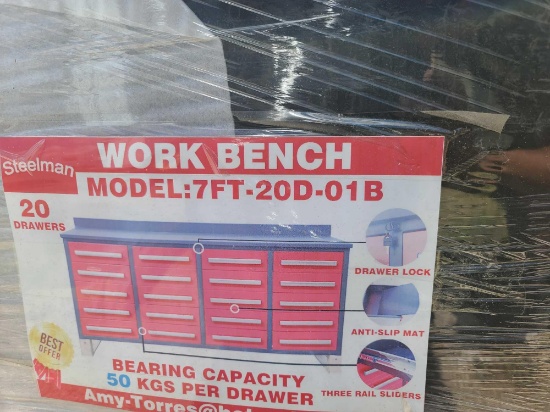 20 Drawer 7ft Work Bench