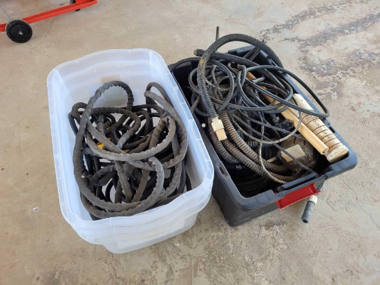 2 Plastic Bins w/Miscellaneous Hoses, Wires