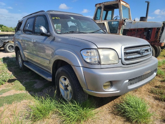 2001 Toyota Sequoia Multipurpose Vehicle (MPV), VIN # 5TDZT38A81S007967