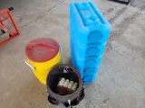(1) 5 Gal. Igloo Cooler, (1) Water Brick, (1) 5 Gallon Bucket with 30 pocket canvas pottery tool hol