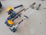 (2) Weed Eaters, (1) Blower, (1) Bushwacker