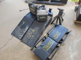 Torin Black Jack Creeper, 2 Dura Last Jack Stands, 1 Black Jack Stand, Pair of Black Metal Ramps,