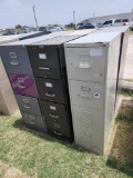 (6) 4 Drawer Metal File Cabinets