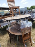 (3) Round Tables, (4) Wooden Chairs, (2) Folding Chairs