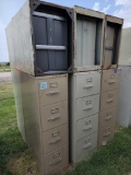 (9) 4 Drawer Metal File Cabinets